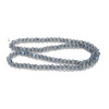 Steel Blue, Smooth Round, Window Cut Glass, One 6mm Strand