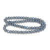 Steel Blue, Smooth Round, Window Cut Glass, One 8mm Strand