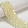 Lemon A/B, Smooth Round, Window Cut Glass, One 8mm Strand
