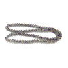 Purple Flare, Smooth Round, Window Cut Glass, One 6mm Strand