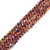 Fuchsia Flare, Smooth Round, Window Cut Glass, One 4mm Strand