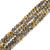 Gold & Black Mix A/B, Smooth Round, Window Cut Glass, One 4mm Strand