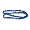 Blue Flare, Smooth Round, Window Cut Glass, One 4mm Strand