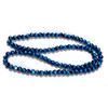 Blue Flare, Smooth Round, Window Cut Glass, One 6mm Strand