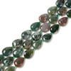 India Agate, Natural, Smooth, Teardrop , One 13x18mm Strand
