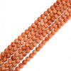 Calcite, Orange, Natural, Smooth Round, One 8mm Strand