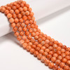 Calcite, Orange, Natural, Smooth Round, One 8mm Strand