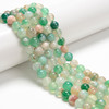 Agate, Green Sakura Flower, Natural, Smooth Round, 8mm