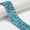 Apatite, Neon, Natural, Faceted Rice Beads, One 8x6mm Strand