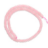 Rose Quartz, Enhanced, Heishi Bicone, One 3x6mm Strand