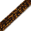 Tiger Eye, Natural, Heishi Bicone, One 3x6mm Strand