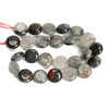 Bloodstone, Natural, Smooth Coin, One 15mm Strand