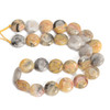 Crazy Lace Agate, Natural, Smooth Coin, One 15mm Strand