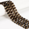 Smoky Quartz, Heated, Fancy Faceted Cube Beads, One 6mm Strand