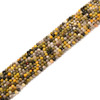 Bumble Bee, "Jasper", Natural, Faceted Round, One 2mm Strand