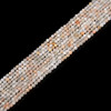 Moonstone, Colorful, Natural, Faceted Round, One 2mm Strand