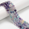 Fluorite, Blue & Purple, Natural, Smooth Round 8mm