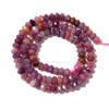 Ruby, Natural, Faceted Rondelle, One 6x4mm Strand