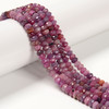 Ruby, Natural, Faceted Rondelle, One 6x4mm Strand
