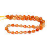 Carnelian Agate, Mix, Heated, Faceted Twisted Helix Beads, One 8mm Strand