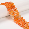 Carnelian Agate, Mix, Heated, Faceted Twisted Helix Beads, One 8mm Strand