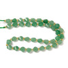 Aventurine, Green, Quartz, Natural, Faceted Twisted Helix Beads, One 8mm Strand