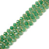 Aventurine, Green, Quartz, Natural, Faceted Twisted Helix Beads, One 8mm Strand