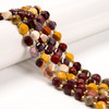 Mookaite Jasper, Natural, Faceted Twisted Helix Beads, One 8mm Strand