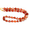 Red Striped Agate, Dyed, Faceted Twisted Helix Beads, One 8mm Strand
