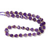 Amethyst, Natural, Faceted Twisted Helix Beads, One 8mm Strand