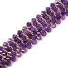 Amethyst, Natural, Faceted Twisted Helix Beads, One 8mm Strand