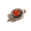 Carnelian Agate, Heated, Sunflower, One Pendant, 33x22mm