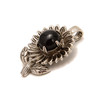 Black Agate, Dyed, Sunflower, One Pendant, 33x22mm