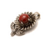 Red Jasper, Natural, Sunflower, One Pendant, 33x22mm