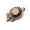 Quartz, Rose,  Enhanced,, Sunflower, One Pendant, 33x22mm