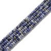 Blue Spot, Jasper, Dyed, Heishi Bicone, One 3x6mm Strand