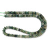 Moss Agate, Natural, Heishi Bicone, One 3x6mm Strand