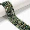 Moss Agate, Natural, Heishi Bicone, One 3x6mm Strand