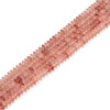 Strawberry Quartz, Natural, Heishi Bicone, One 3x6mm Strand