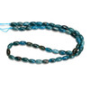 Apatite, Neon, Natural, Smooth Rice Beads, One 5x8mm Strand