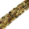 Garnet, Green, Natural, Smooth, Nuggets, Varied Sizes, One 10-12mm Strand