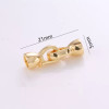 Fold Over, Snap Clasp, 21x5mm, Copper, 18K Gold Plated, 1 Set