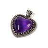 Amethyst, Natural, Heart Studded, One Pendant, 35x25mm