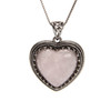 Rose Quartz, Enhanced, Heart Studded, One Pendant, 35x25mm