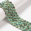 African Turquoise, Jasper, Dyed, Faceted Rice Beads, One 6x8mm Strand