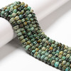 African Turquoise, Jasper, Dyed, Smooth Rondelle, One 8x5mm Strand