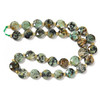 African Turquoise, Jasper, Dyed, Faceted, Hexagon Coin, One 10mm Strand