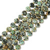 African Turquoise, Jasper, Dyed, Faceted, Hexagon Coin, One 10mm Strand