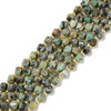 African Turquoise, Jasper, Dyed, Faceted Twisted Helix Beads, One 8mm Strand