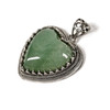 Aventurine, Quartz, Green, Natural, Heart Studded, One Pendant, 35x25mm